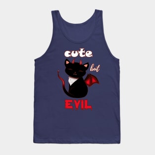 Halloween Devil Cat Cute but Evil Tank Top